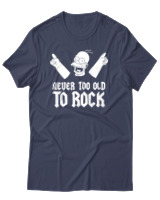 T-Shirt Αντρικό - Never Too Old To Rock - Color Thumbnail Μπλε Γκρι