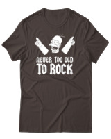 T-Shirt Αντρικό - Never Too Old To Rock - Color Thumbnail Καφέ