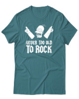 T-Shirt Αντρικό - Never Too Old To Rock - Color Thumbnail Μπλε Πράσινο