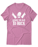 T-Shirt Αντρικό - Never Too Old To Rock - Color Thumbnail Ροζ