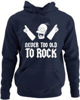 Φούτερ με κουκούλα - Never Too Old To Rock - Color Thumbnail Navy Blue