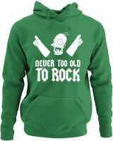 Φούτερ με κουκούλα - Never Too Old To Rock - Color Thumbnail Kelly Green