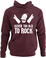 Φούτερ με κουκούλα - Never Too Old To Rock - Color Thumbnail Marron