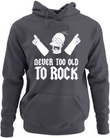 Φούτερ με κουκούλα - Never Too Old To Rock - Color Thumbnail Ανθρακί