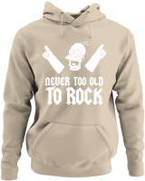 Φούτερ με κουκούλα - Never Too Old To Rock - Color Thumbnail Μπέζ