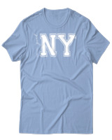 T-Shirt Αντρικό - New York Calligraphy - Color Thumbnail Γαλάζιο