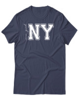 T-Shirt Αντρικό - New York Calligraphy - Color Thumbnail Μπλε Γκρι