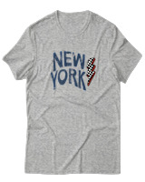 T-Shirt Αντρικό - New York Lightning Vibes - Color Thumbnail Γκρι Μελανζέ