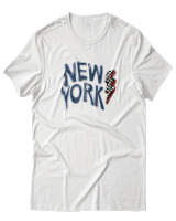 T-Shirt Αντρικό - New York Lightning Vibes - Color Thumbnail Άσπρο
