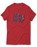 T-Shirt Αντρικό - New York Lightning Vibes - Color Thumbnail Κόκκινο