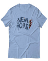 T-Shirt Αντρικό - New York Lightning Vibes - Color Thumbnail Γαλάζιο