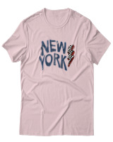 T-Shirt Αντρικό - New York Lightning Vibes - Color Thumbnail Απαλό Ροζ