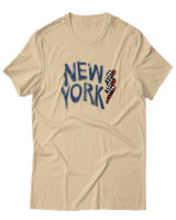T-Shirt Αντρικό - New York Lightning Vibes - Color Thumbnail Μπεζ