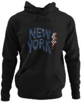 Φούτερ με κουκούλα - New York Lightning Vibes - Color Thumbnail Μαύρο
