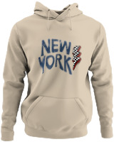 Φούτερ με κουκούλα - New York Lightning Vibes - Color Thumbnail Μπέζ