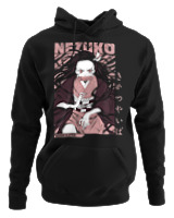 Φούτερ με κουκούλα - Nezuko - Color Thumbnail Μαύρο