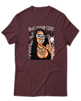 T-Shirt  Γυναικείο - No Fuck Given - Color Thumbnail Μπορντό