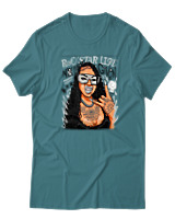 T-Shirt  Γυναικείο - No Fuck Given - Color Thumbnail Μπλέ Πράσινο