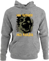 Φούτερ με κουκούλα - No Future No Rules - Color Thumbnail Γκρι Μελανζέ