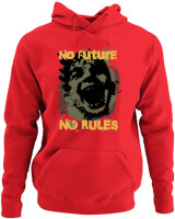 Φούτερ με κουκούλα - No Future No Rules - Color Thumbnail Κόκκινο
