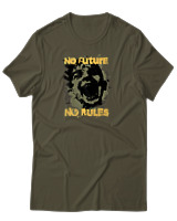 T-Shirt Αντρικό - No Future No Rules - Color Thumbnail Χακί