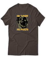 T-Shirt Αντρικό - No Future No Rules - Color Thumbnail Καφέ