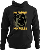 Φούτερ με κουκούλα - No Future No Rules - Color Thumbnail Μαύρο