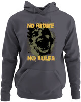 Φούτερ με κουκούλα - No Future No Rules - Color Thumbnail Ανθρακί