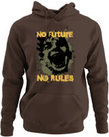 Φούτερ με κουκούλα - No Future No Rules - Color Thumbnail Καφέ