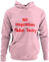 Φούτερ με κουκούλα - No Inspiration Today - Color Thumbnail Pink