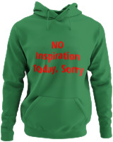 Φούτερ με κουκούλα - No Inspiration Today - Color Thumbnail Kelly Green