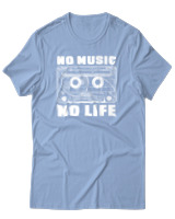 T-Shirt Αντρικό - No Music No Life - Color Thumbnail Γαλάζιο