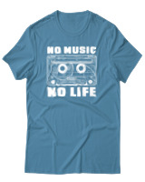 T-Shirt Αντρικό - No Music No Life - Color Thumbnail Τιρκουάζ