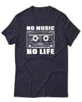 T-Shirt Αντρικό - No Music No Life - Color Thumbnail Σκούρο Μπλε