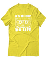 T-Shirt Αντρικό - No Music No Life - Color Thumbnail Κίτρινο