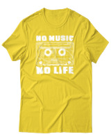 T-Shirt Αντρικό - No Music No Life - Color Thumbnail Χρυσό Κίτρινο