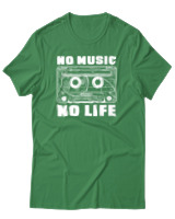 T-Shirt Αντρικό - No Music No Life - Color Thumbnail Πράσινο