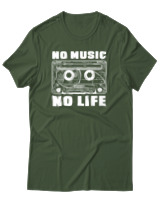 T-Shirt Αντρικό - No Music No Life - Color Thumbnail Κυπαρισσί