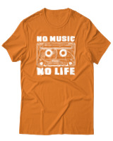 T-Shirt Αντρικό - No Music No Life - Color Thumbnail Πορτοκαλί