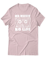 T-Shirt Αντρικό - No Music No Life - Color Thumbnail Απαλό Ροζ