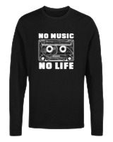 Μακρυμάνικο Μακό Αντρικό - No Music No Life - Color Thumbnail Μαύρο