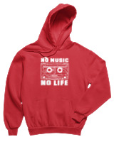 Φούτερ με κουκούλα Παιδικό - No Music No Life - Color Thumbnail Κόκκινο