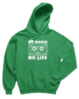 Φούτερ με κουκούλα Παιδικό - No Music No Life - Color Thumbnail Πράσινο