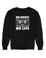 Φούτερ χωρίς κουκούλα Γυναικείο - No Music No Life - Color Thumbnail Μαύρο