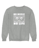 Φούτερ χωρίς κουκούλα Γυναικείο - No Music No Life - Color Thumbnail Γκρι Μελανζέ