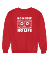 Φούτερ χωρίς κουκούλα Γυναικείο - No Music No Life - Color Thumbnail Κόκκινο