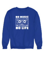 Φούτερ χωρίς κουκούλα Γυναικείο - No Music No Life - Color Thumbnail Μπλε Ρουά