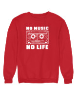 Φούτερ χωρίς κουκούλα Αντρικό - No Music No Life - Color Thumbnail Κόκκινο