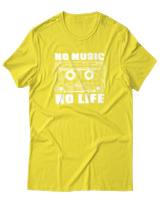 T-Shirt  Γυναικείο - No Music No Life - Color Thumbnail Κίτρινο