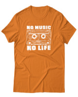 T-Shirt  Γυναικείο - No Music No Life - Color Thumbnail Πορτοκαλί
